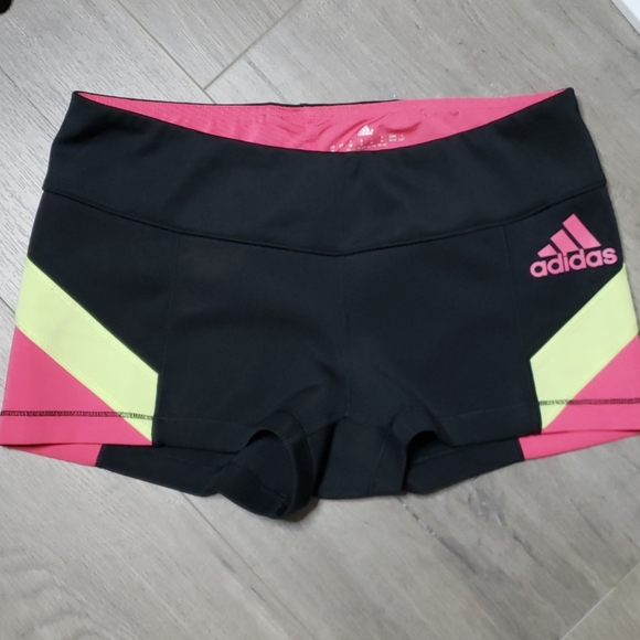 adidas Pants - ADIDAS Climalite Shorts -Medium- Black/Yellow/Pink